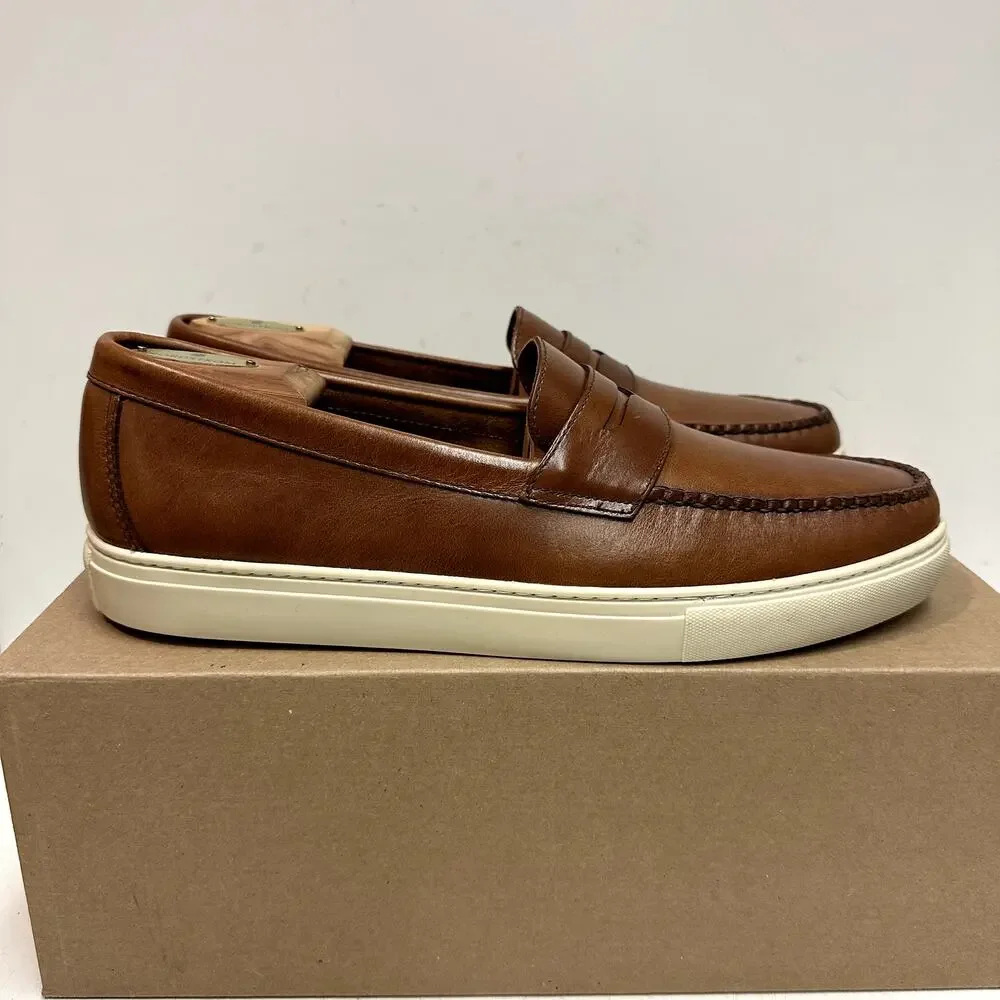 NIB J. Crew Leather Hybrid Casual Penny Loafers Havana Brown Sneakers US 11.5 D